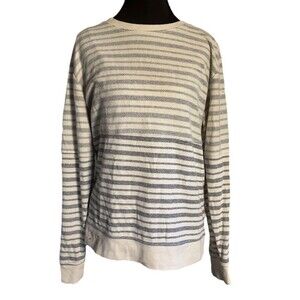 Five Four Los Angeles Gray Striped Crew Neck Sweatshirt Men Size M